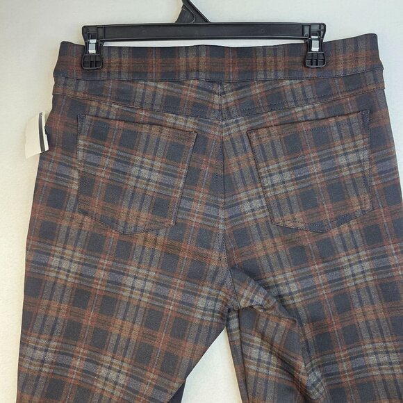 French Dressing Size 8 Pull-On Slim Leg Plaid Jeans Clay Preppy Academia NWT - Picture 2 of 11